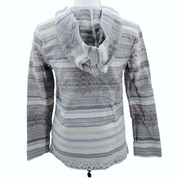 Faherty Baja Poncho Hoodie Sweater Aztec Southwestern Print Kangaroo Pocket XS - Picture 5 of 7